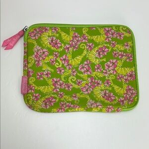 Lilly Pulitzer Tech Sleeve Padded IPad Tablet Case Cover Makeup Bag Seahorse